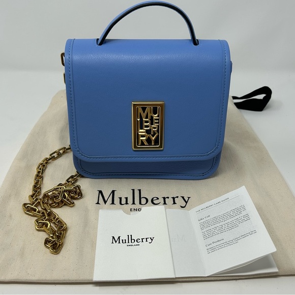 Mulberry Sadie Square Bag | Silky Calf Leather | Blue | As New - Picture 1 of 16